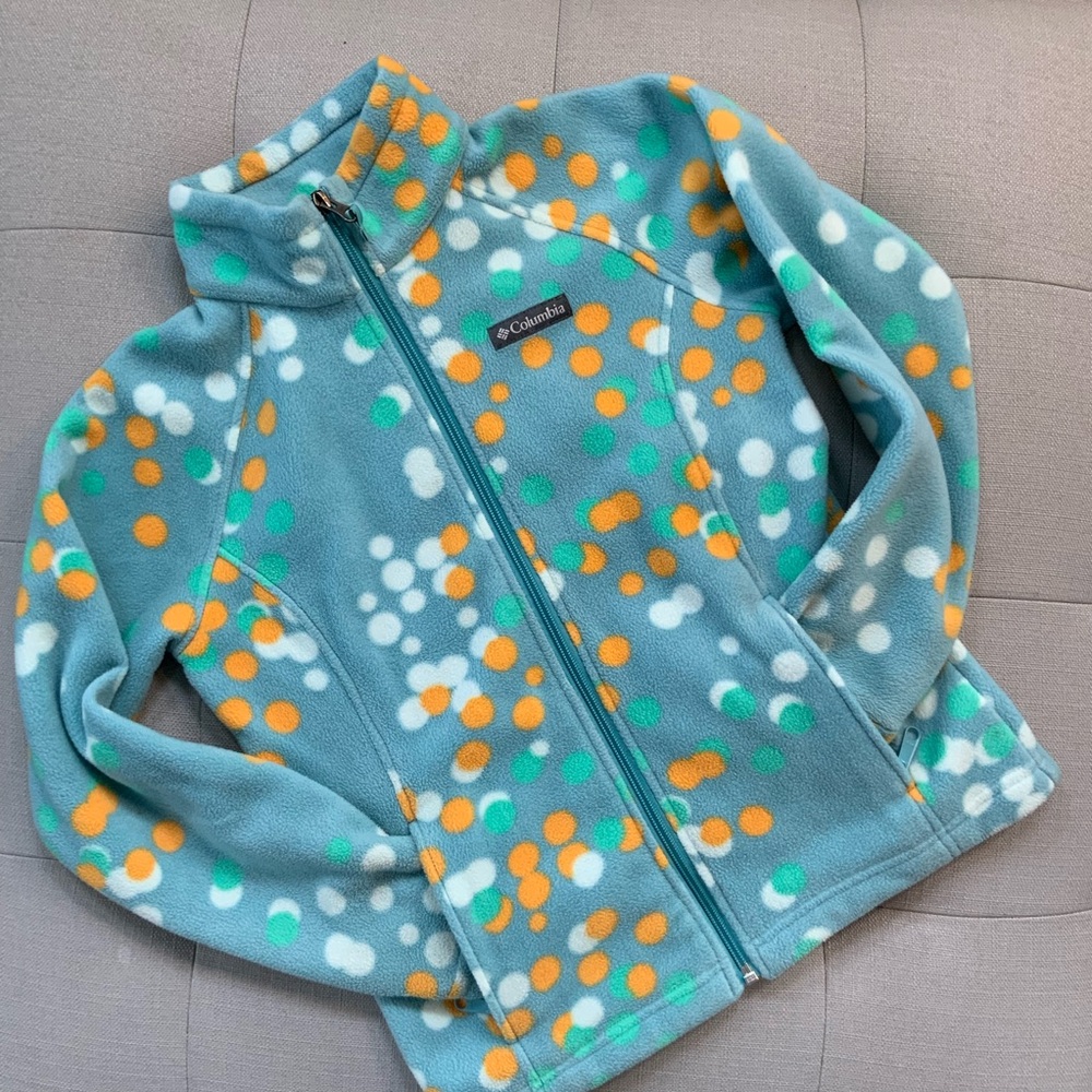 💛Columbia Fleece Jacket with Polka Dots🩵